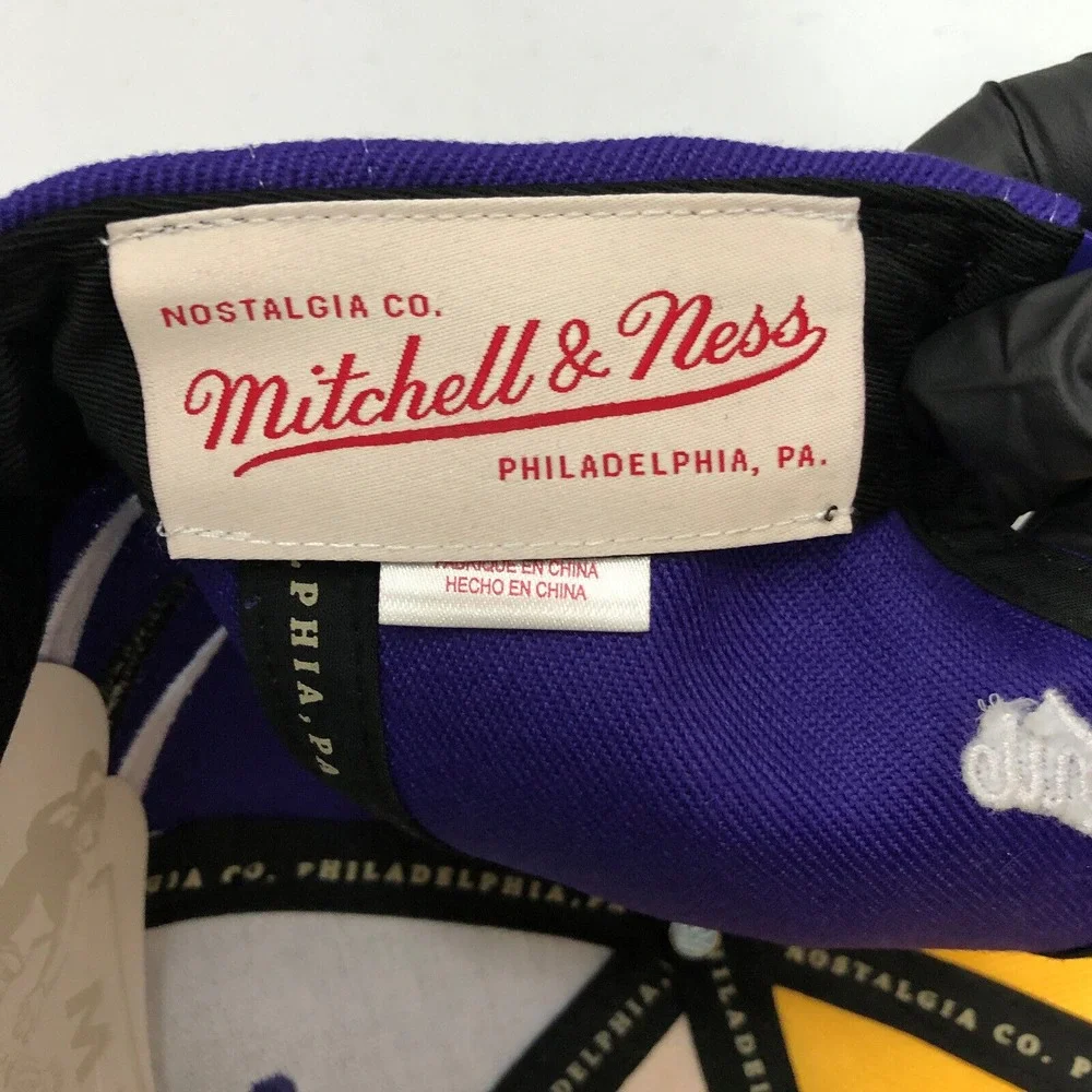 Los Angeles Lakers Hat Cap Snap Back Purple Yellow NBA Basketball Mitchell Ness